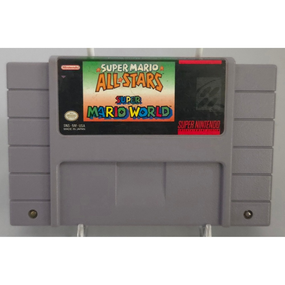 Nintendo SNS-006 Super Mario All-Stars‎ + Super Mario World SNES Game Cartridge